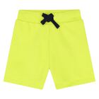 Younger Boys White & Green Logo Shorts Set, 2, hi-res