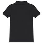 Boys Black Logo Polo Shirt, 1, hi-res