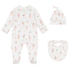 Baby Girls White & Pink Opera Babygrow Set, 1, hi-res
