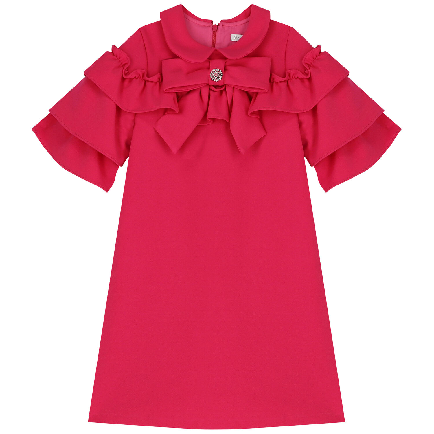 Girls Pink Ruffle Dress, 2, hi-res