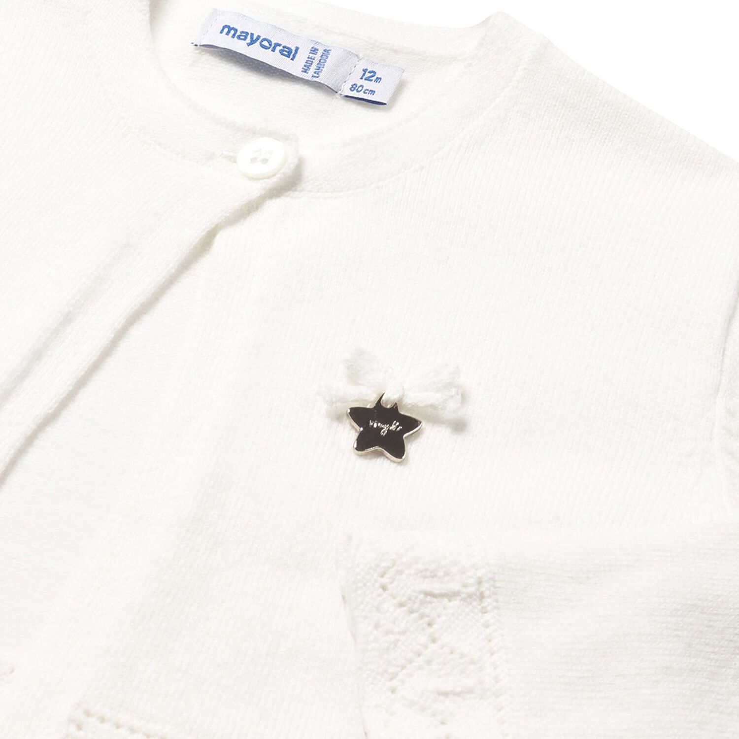 Younger Girls Ivory Cardigan, 1, hi-res