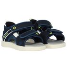 Younger Boys Navy Blue Sandals, 1, hi-res