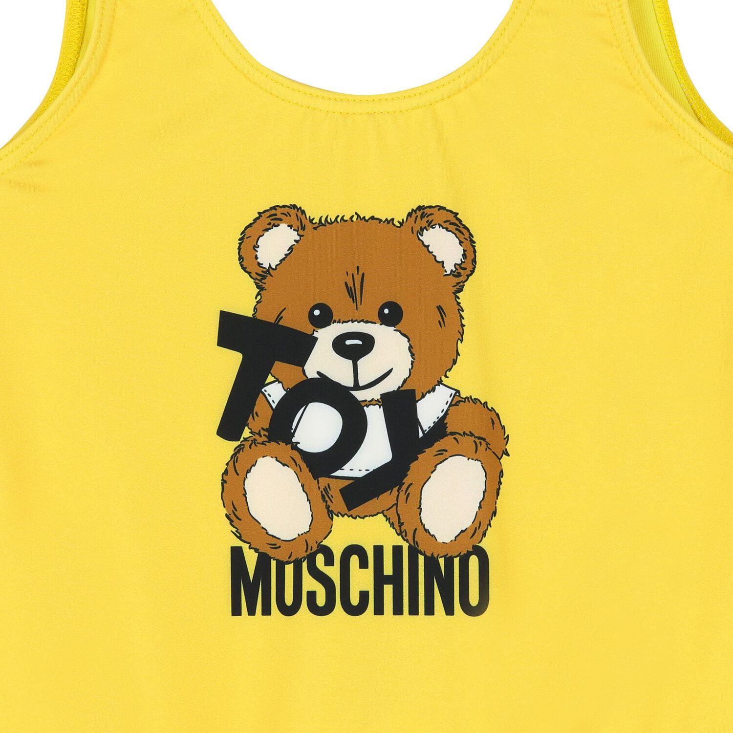Girls Yellow Teddy Bear Logo Swimsuit, 2, hi-res
