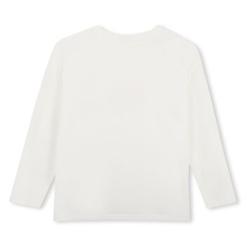 Girls Ivory Logo Long Sleeve Top