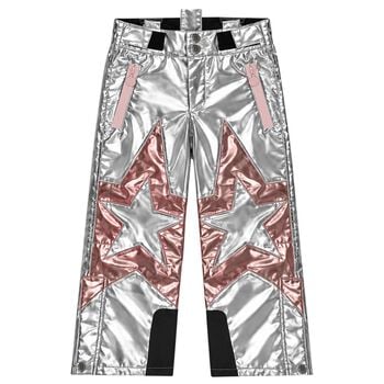 Girls Silver & Pink Star Ski Trousers