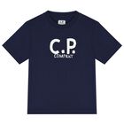 Boys Navy Blue Logo T-Shirt, 2, hi-res