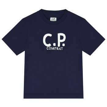 Boys Navy Blue Logo T-Shirt