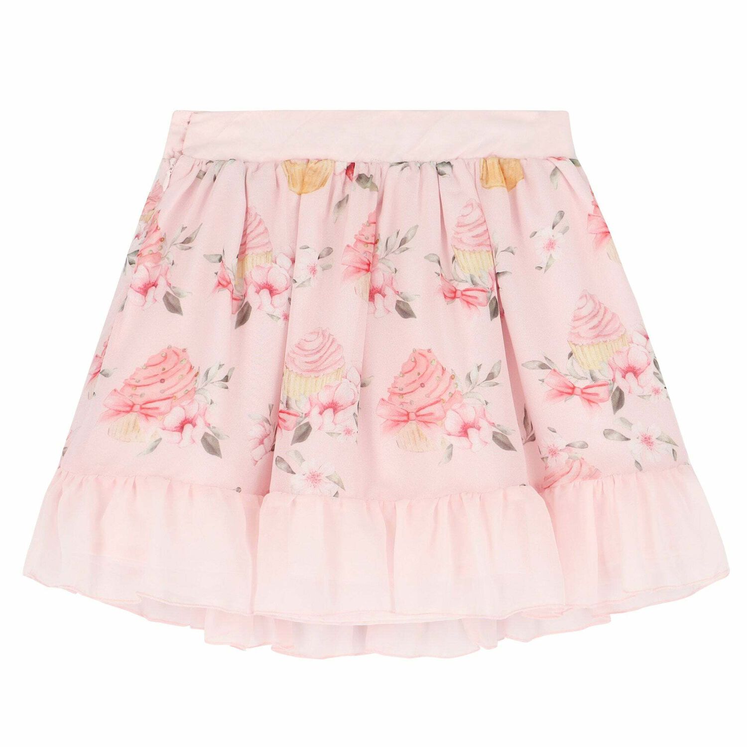 Girls Pale Pink Cupcake Chiffon Skirt, 1, hi-res image number null
