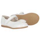 Younger Girls White Flower Shoes , 1, hi-res