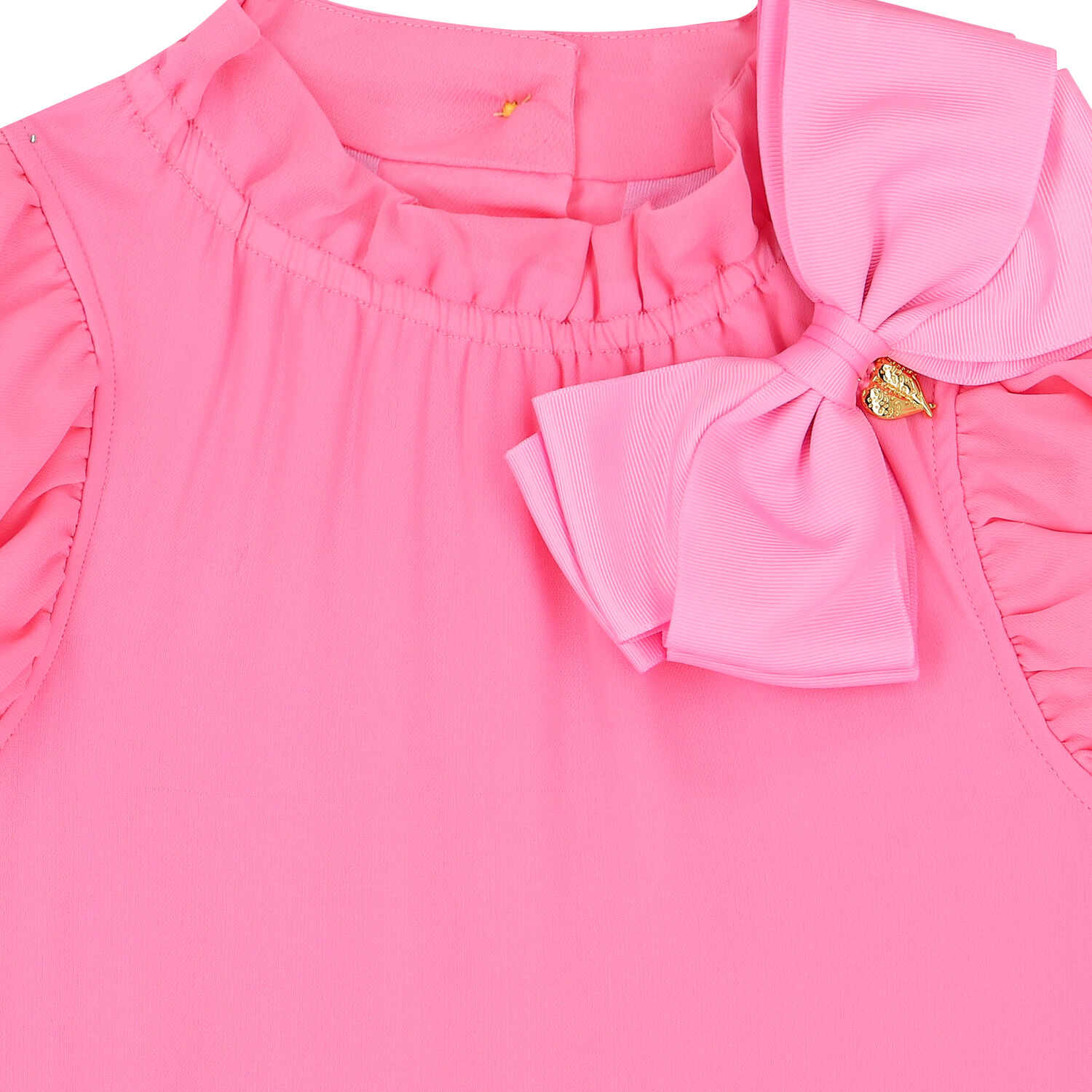 Girls White Bow Dress, 4, hi-res