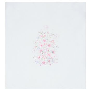 First Baby Baby Girls White Flower Baby Blanket, 1 Baby Girls White Flower Baby Blanket
