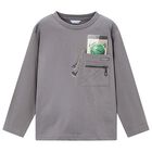 Boys Grey Long Sleeve Top, 3, hi-res