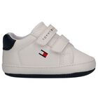 Baby Boys White Logo Pre Walker Shoes, 1, hi-res