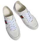 White Web Striped Logo Trainers, 1, hi-res