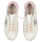 Girls Ivory & Silver Logo Trainers, 1, hi-res