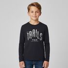 Boys Black Long Sleeve Top, 1, hi-res