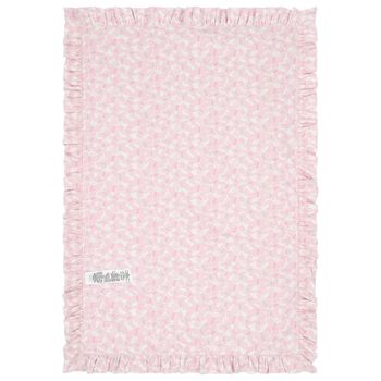 Baby Girls Pink Butterfly Ruffled Blanket