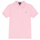 Older Boys Pink Logo Polo Shirt, 4, hi-res