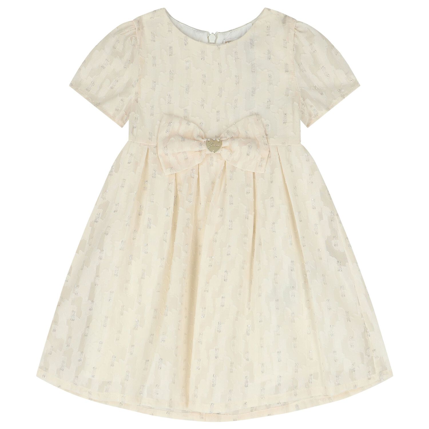 Younger Girls Ivory Jacquard Chiffon Dress Set, 1, hi-res image number null