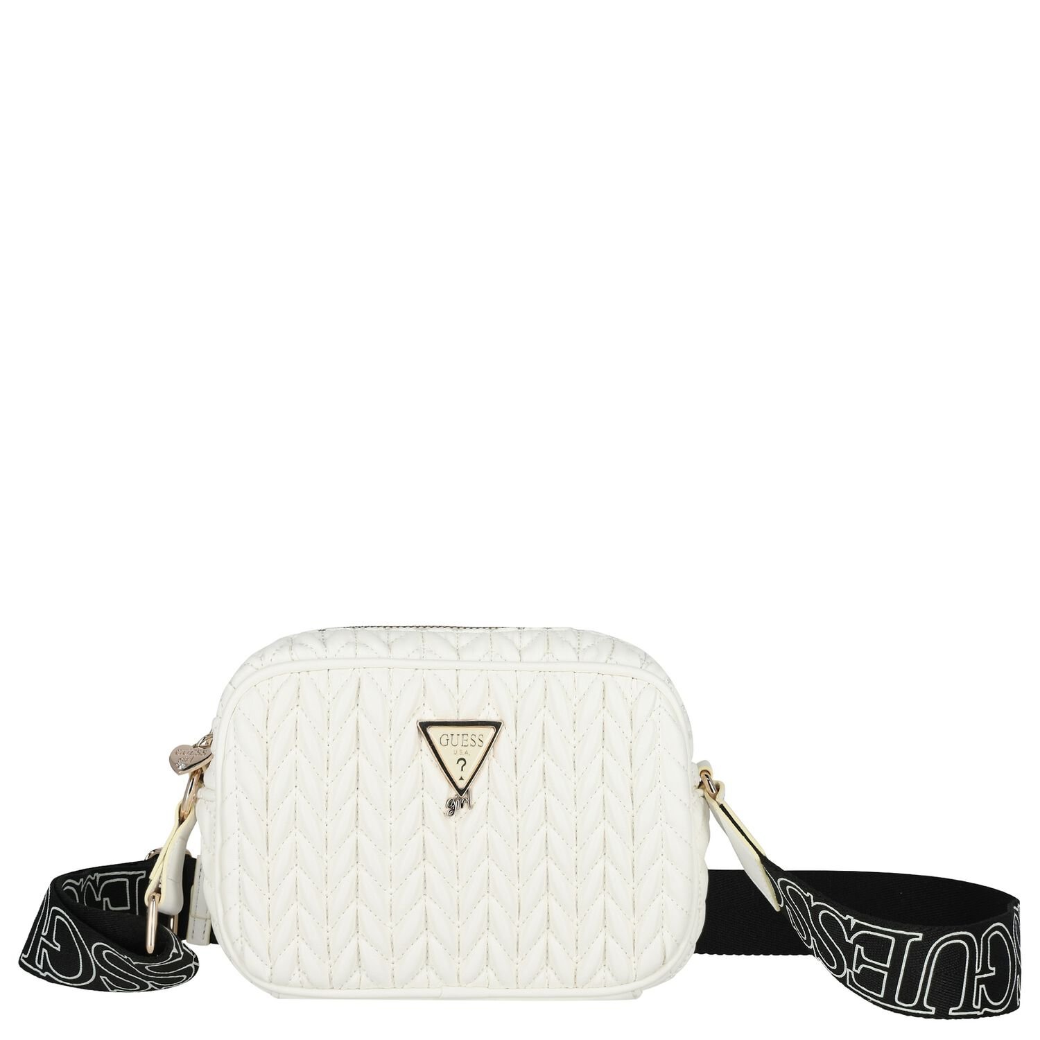 Girls White Logo Quilted Bag, 1, hi-res
