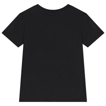 Girls Black Crystal Embellished Diamant&eacute; Logo T-Shirt