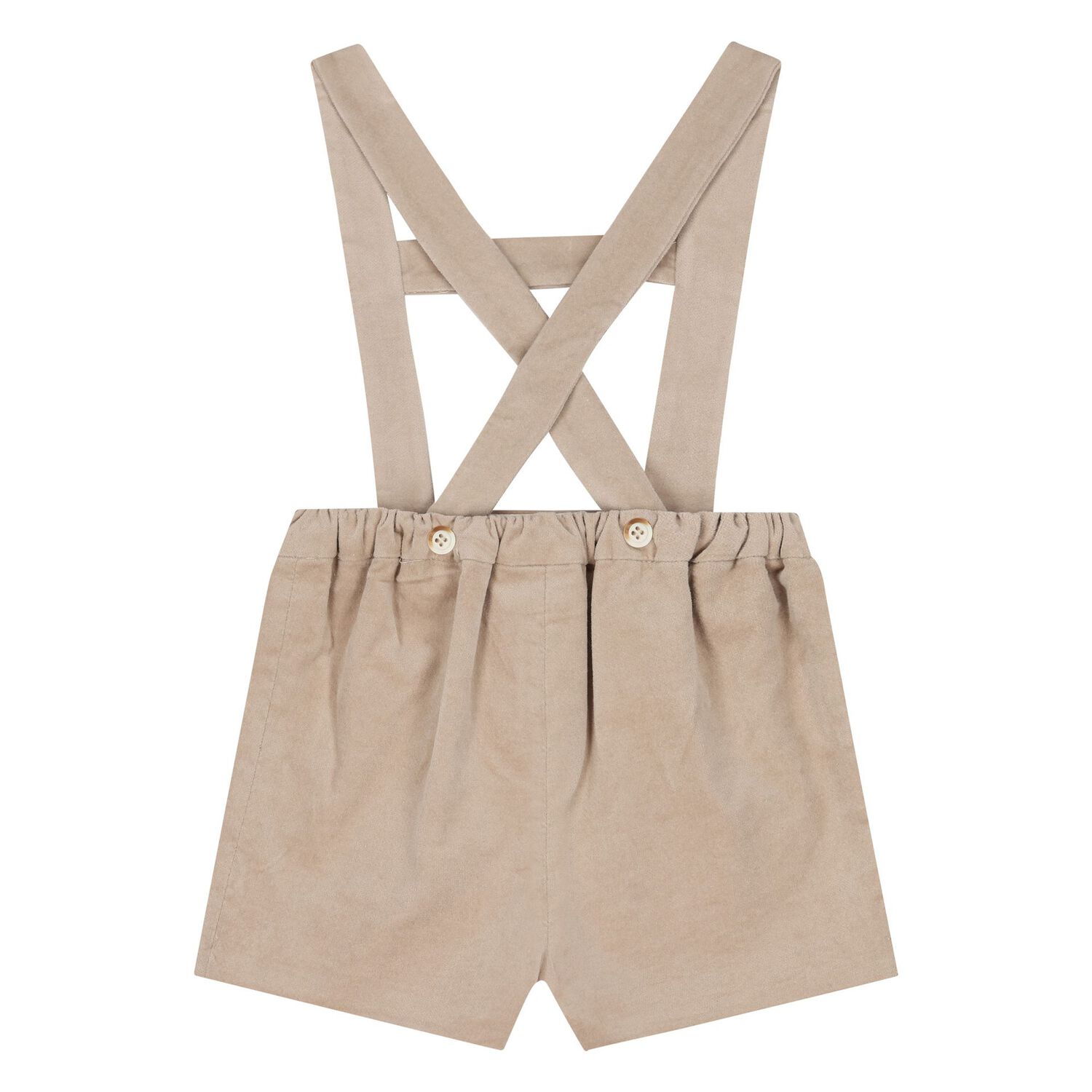 Baby Boys White & Beige Dungaree Set, 1, hi-res