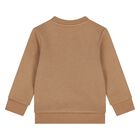 Younger Boys Beige Logo Sweatshirt, 1, hi-res
