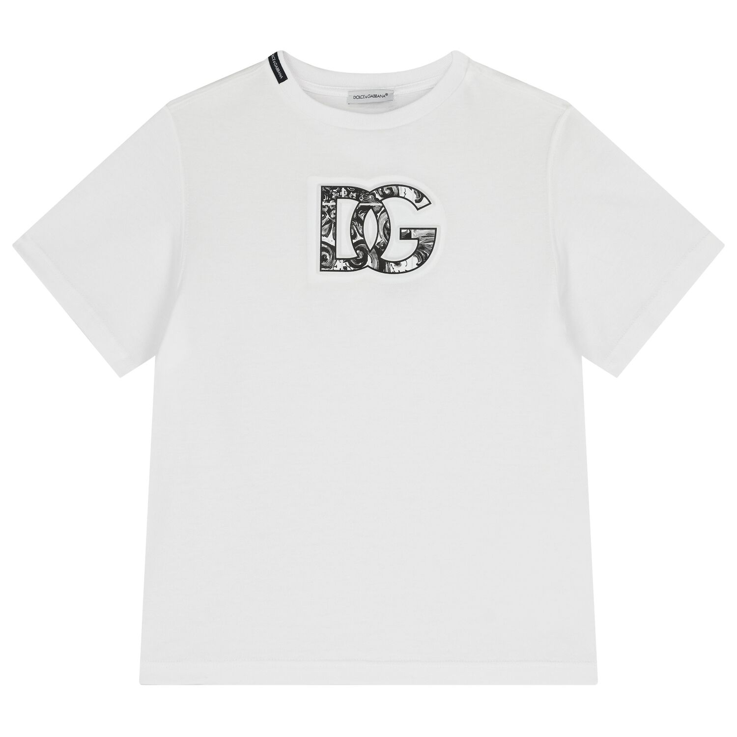 Boys White Logo Majolica T-Shirt, 2, hi-res