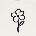Girls White Flower Long Sleeve Top, 1, hi-res