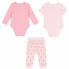 Baby Girls Pink Bodysuit Set, 2, hi-res