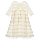 Girls Ivory & Gold Dress, 1, hi-res