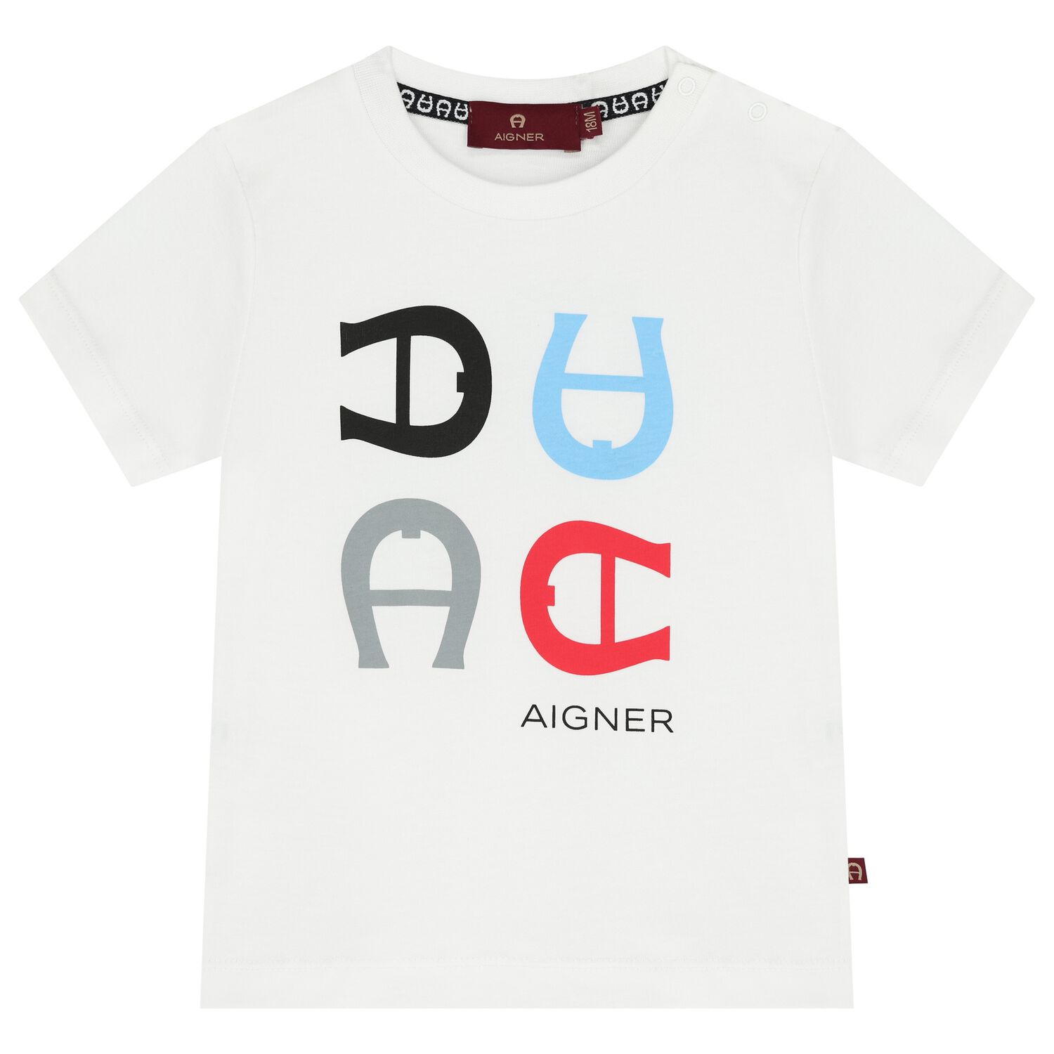 Younger Boys White Logo T-Shirt, 1, hi-res image number null