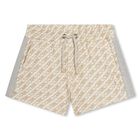 Girls Beige Logo Shorts, 1, hi-res