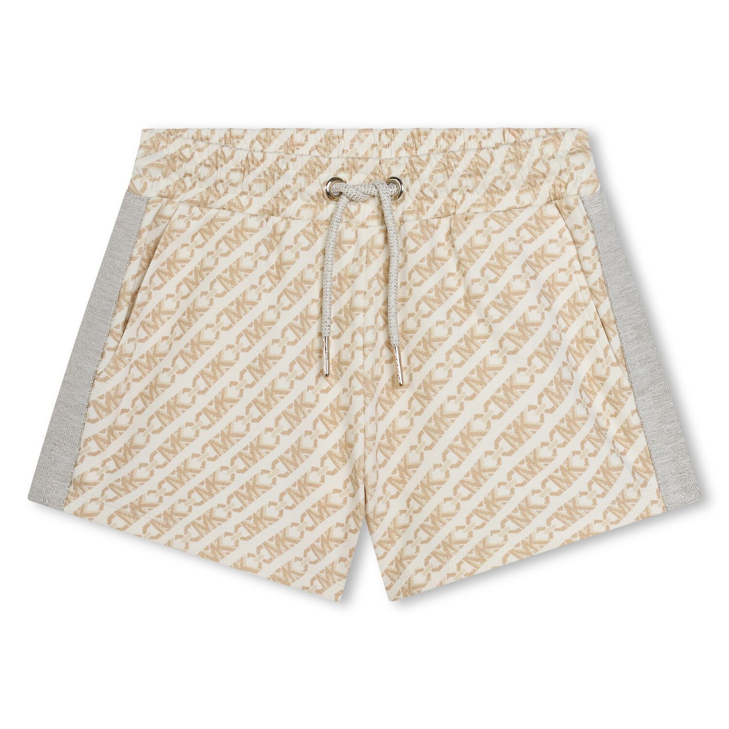 Girls Beige Logo Shorts, 1, hi-res image number null