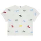 Girls White Logo T-Shirt, 1, hi-res