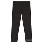Girls Black Logo Softskin Leggings, 1, hi-res