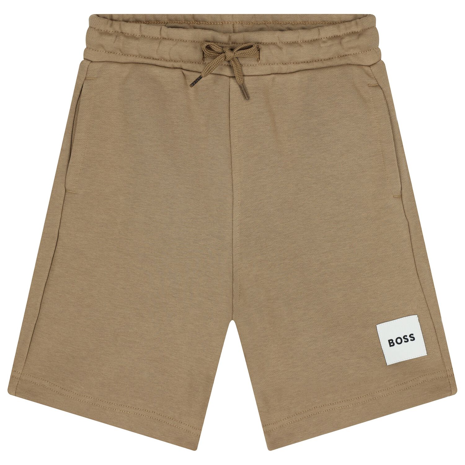 Boys Beige Logo Shorts, 3, hi-res