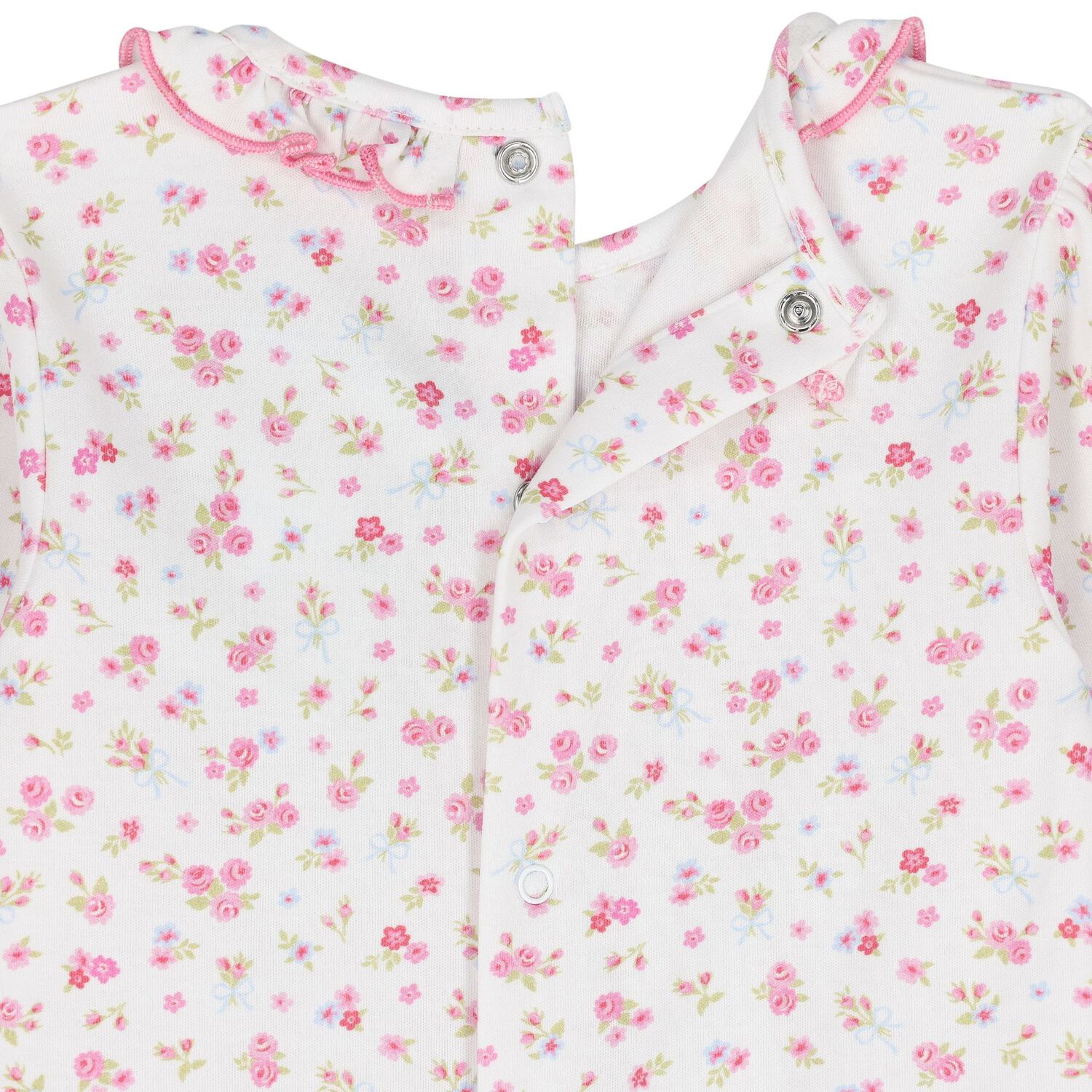 Baby Girls White & Pink Rose Renaissance Babygrow, 1, hi-res