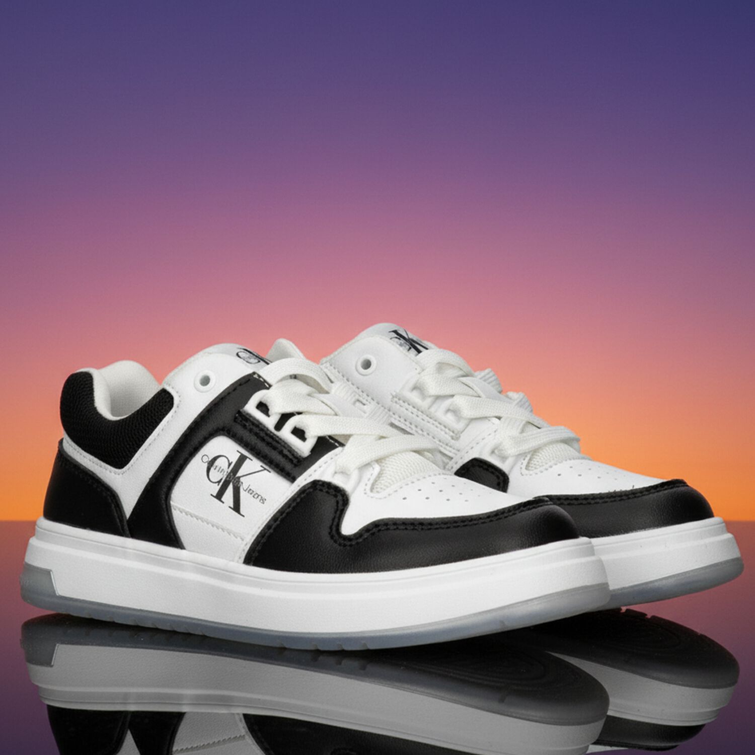 Black & White Logo Trainers, 1, hi-res