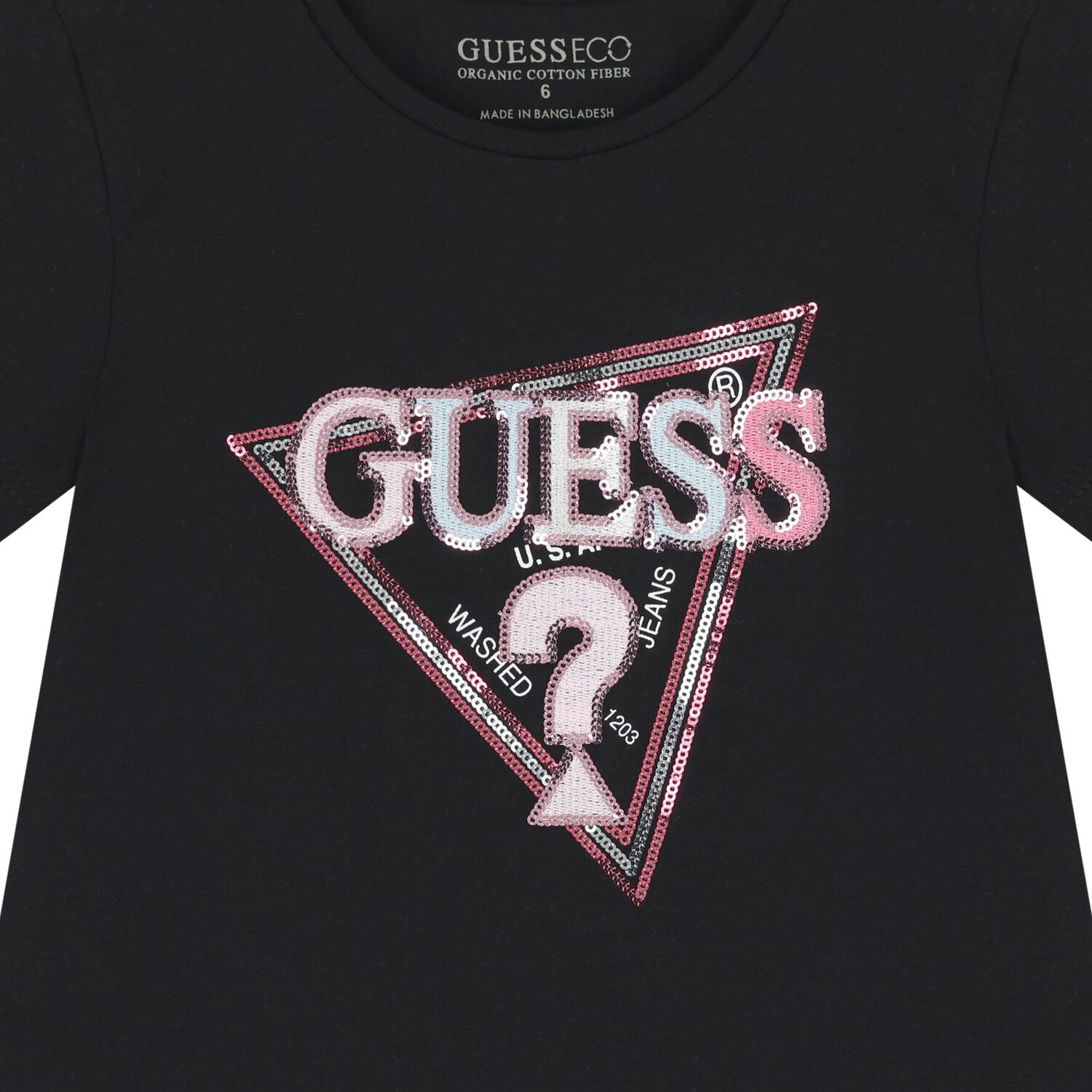 Girls Black Logo T-Shirt, 4, hi-res image number null