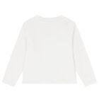 Girls White Logo Long Sleeve Top, 1, hi-res