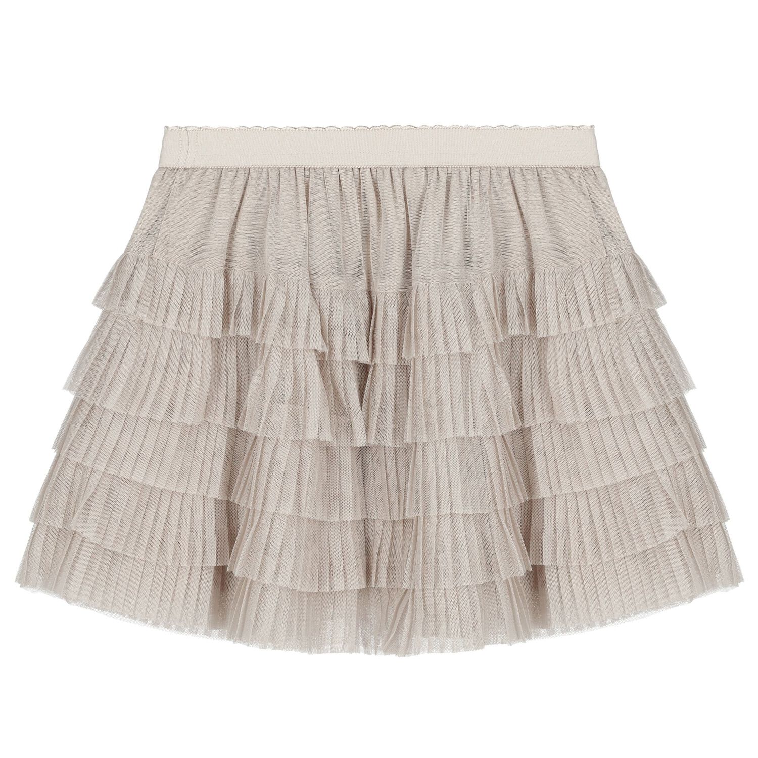 Girls Grey Tulle Pleated Skirt, 1, hi-res image number null