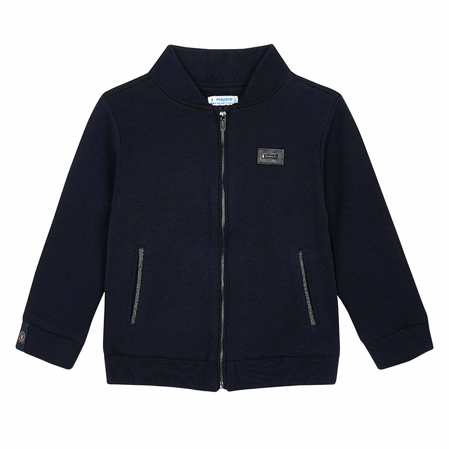 Boys Navy Blue Zip Up Top, 1, hi-res