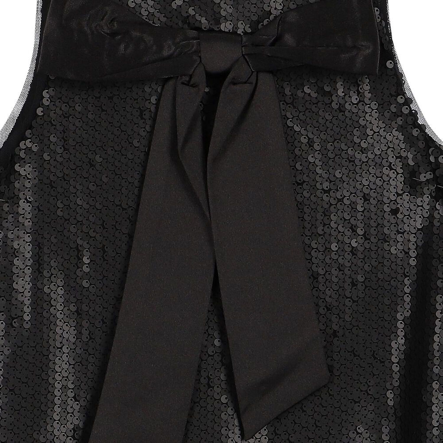 Girls Black Embellished Sequin Dress, 1, hi-res