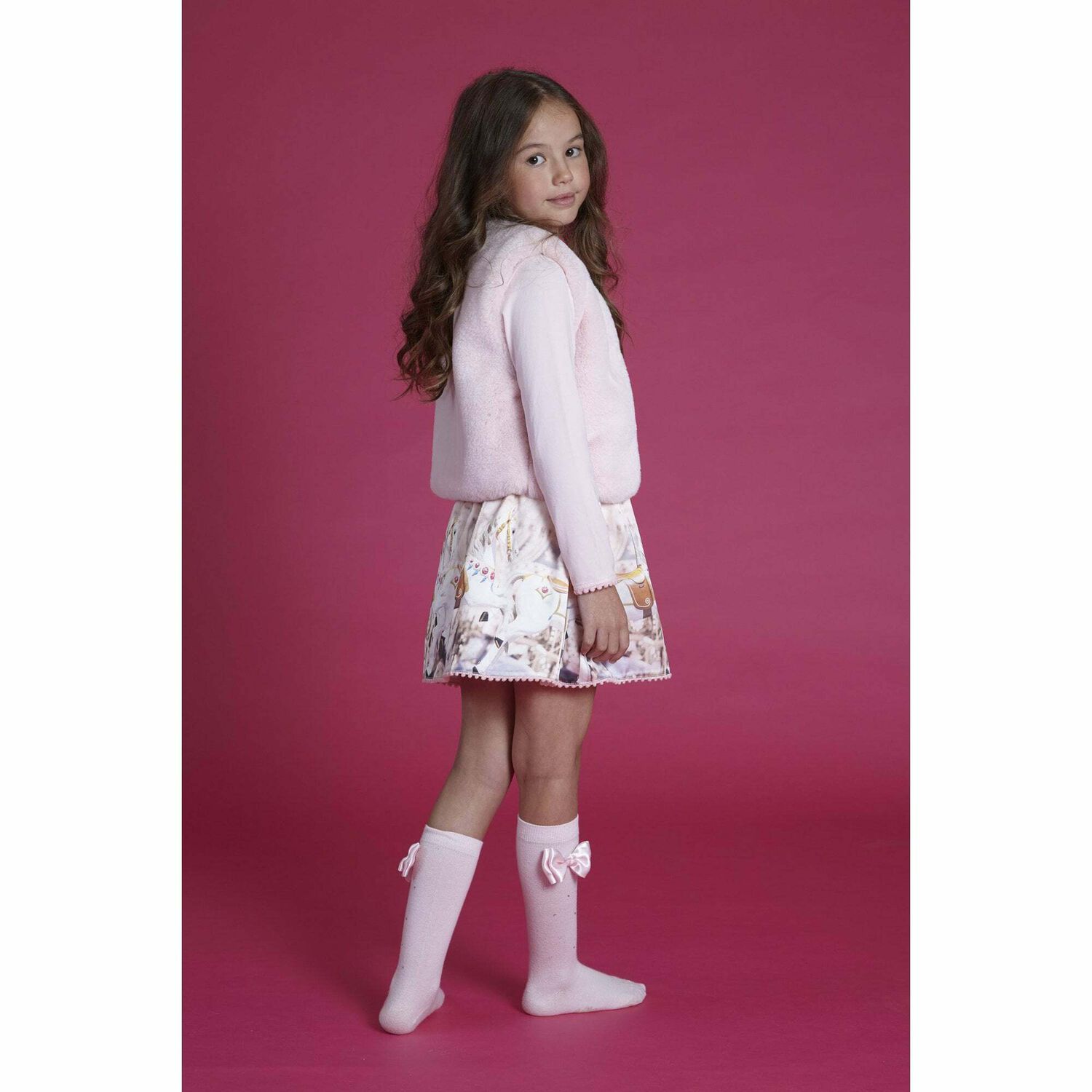 Girls Pink & Champagne Skirt Set, 1, hi-res