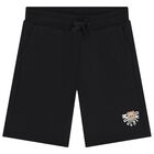 Black Teddy Bear Logo Shorts, 1, hi-res