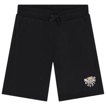 Black Teddy Bear Logo Shorts