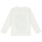 Younger Boys Ivory Long Sleeve Top, 1, hi-res