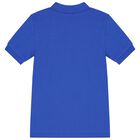 Boys Blue Polo Bear Polo Shirt, 1, hi-res