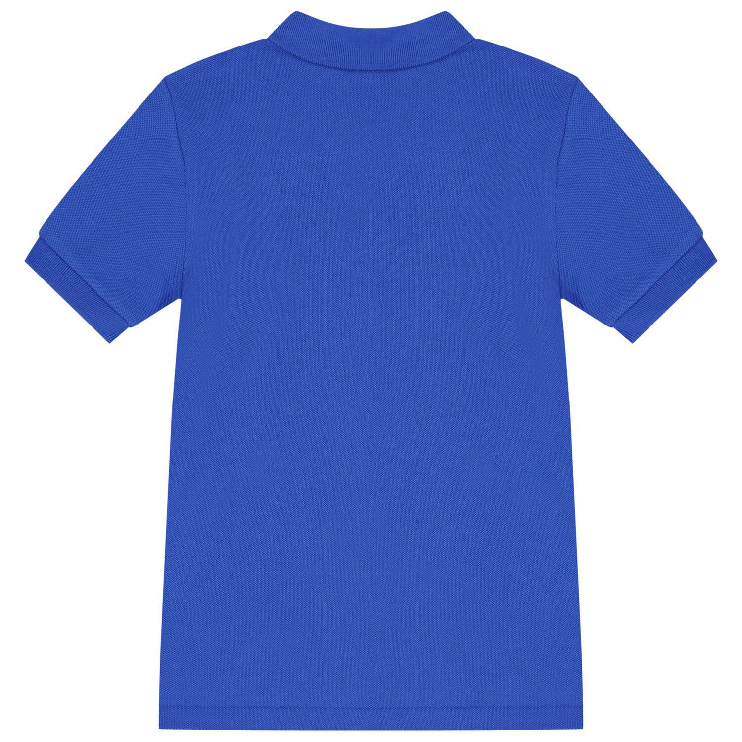 Boys Blue Polo Bear Polo Shirt, 1, hi-res